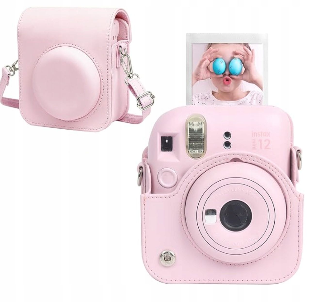  Byla silikonas byla + lipdukai+ kameros dirželis fujifilm instax mini 12