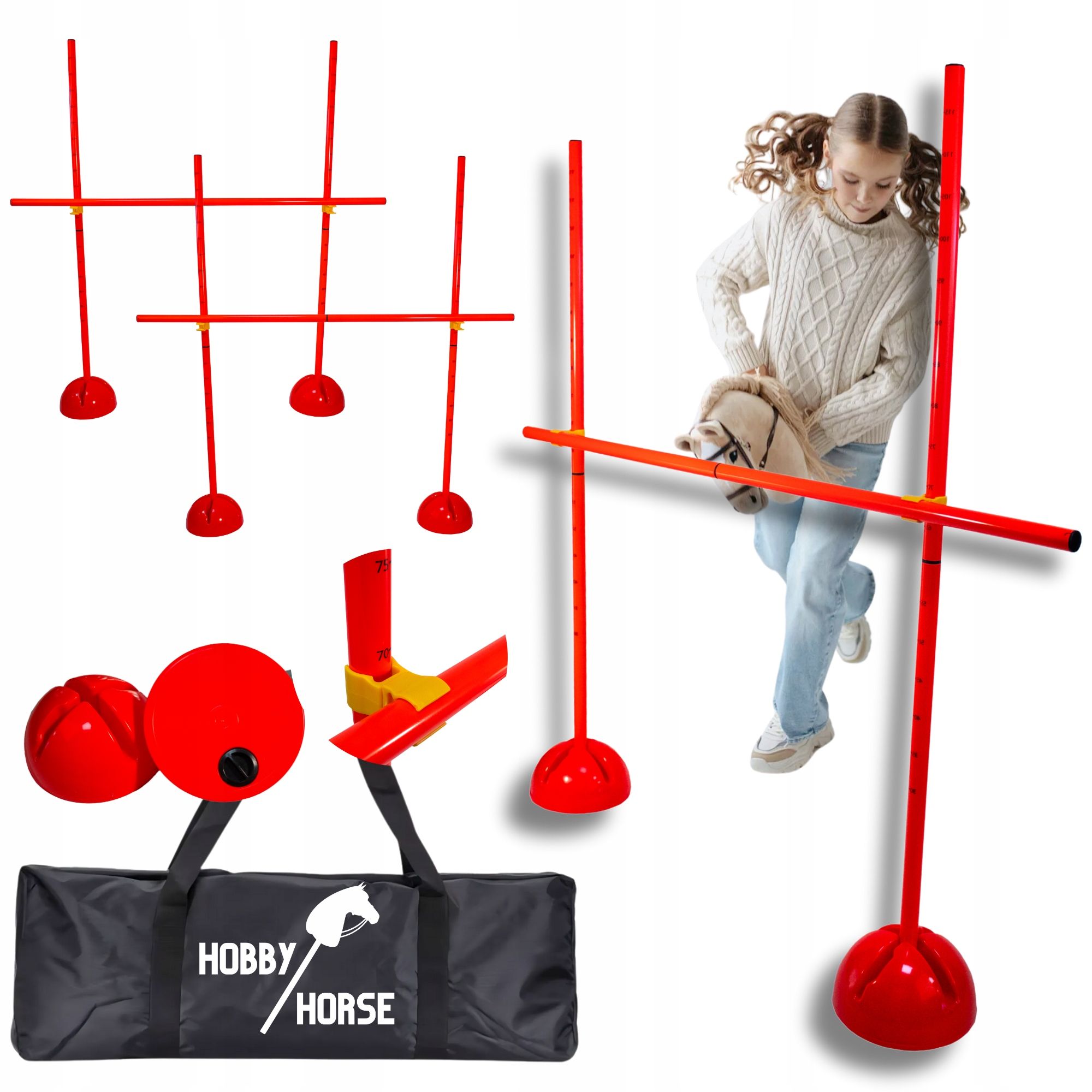  Komplektas hobbis horse arklys su kotu a3 + kliūtis šokinėjimui 120cm + šukos