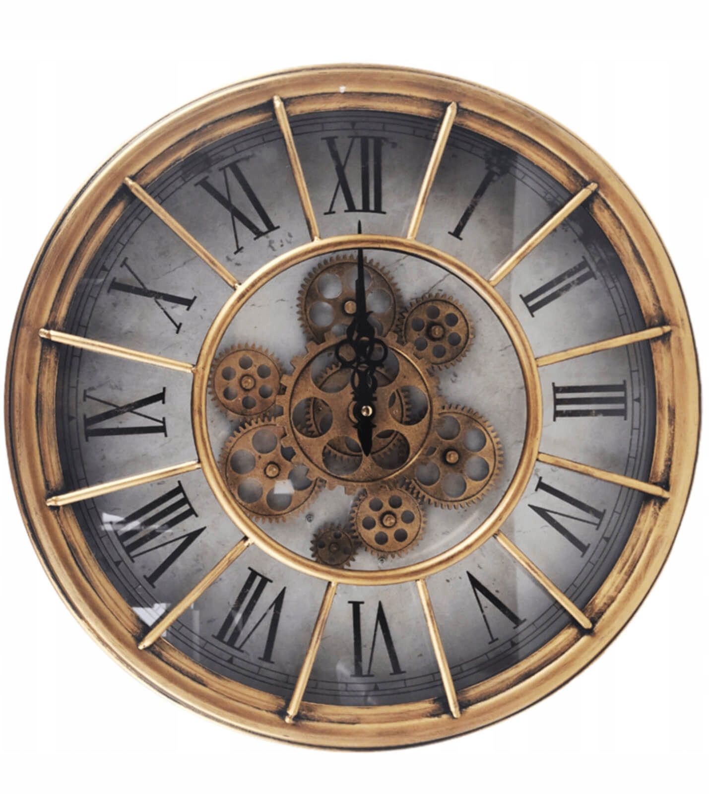  Modernus laikrodis ant sienos su mechanizmu varinis apvalus svetainei 46 cm