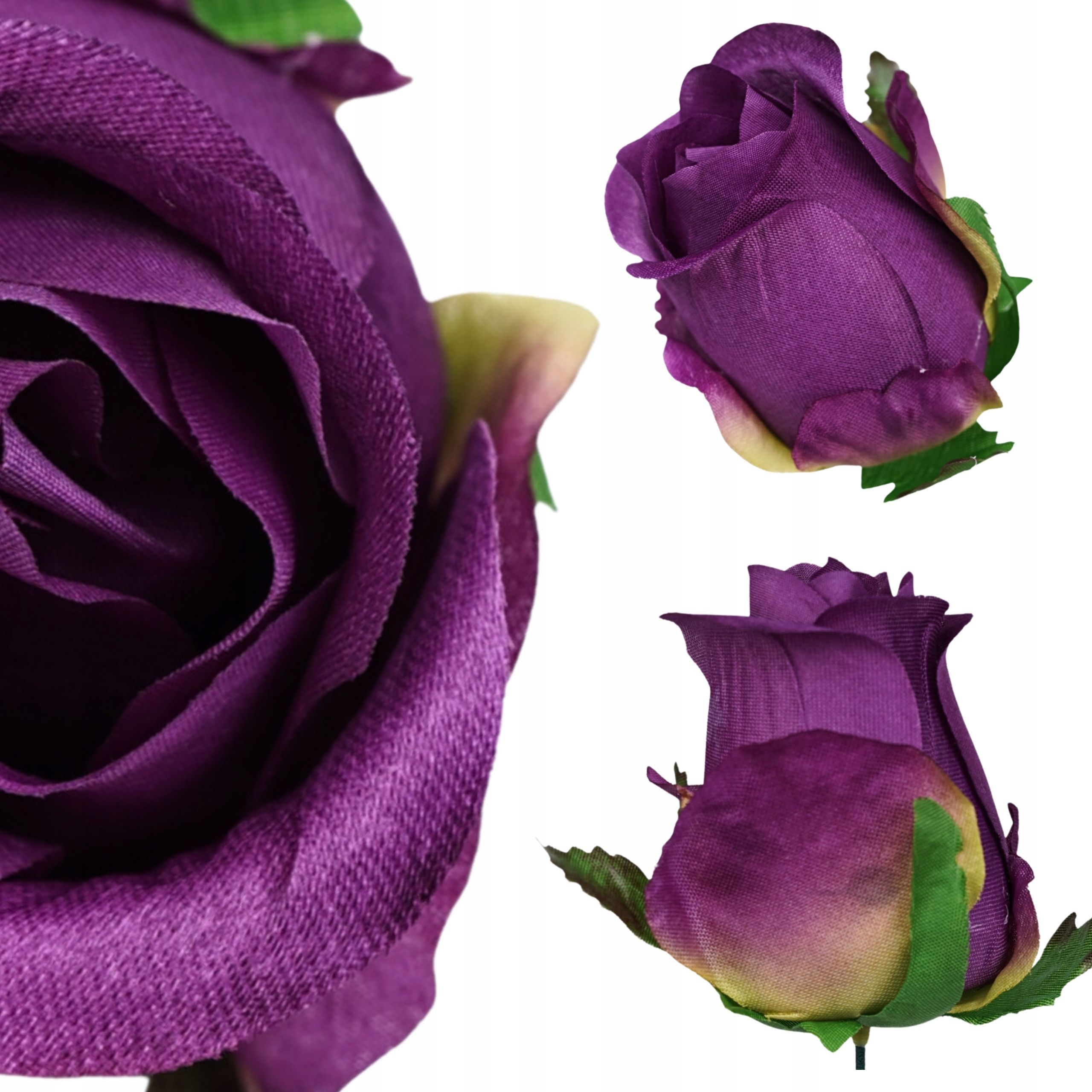  6x dirbtinės gėlės rožė wyrobowa galva komplektas 10cm violetinė