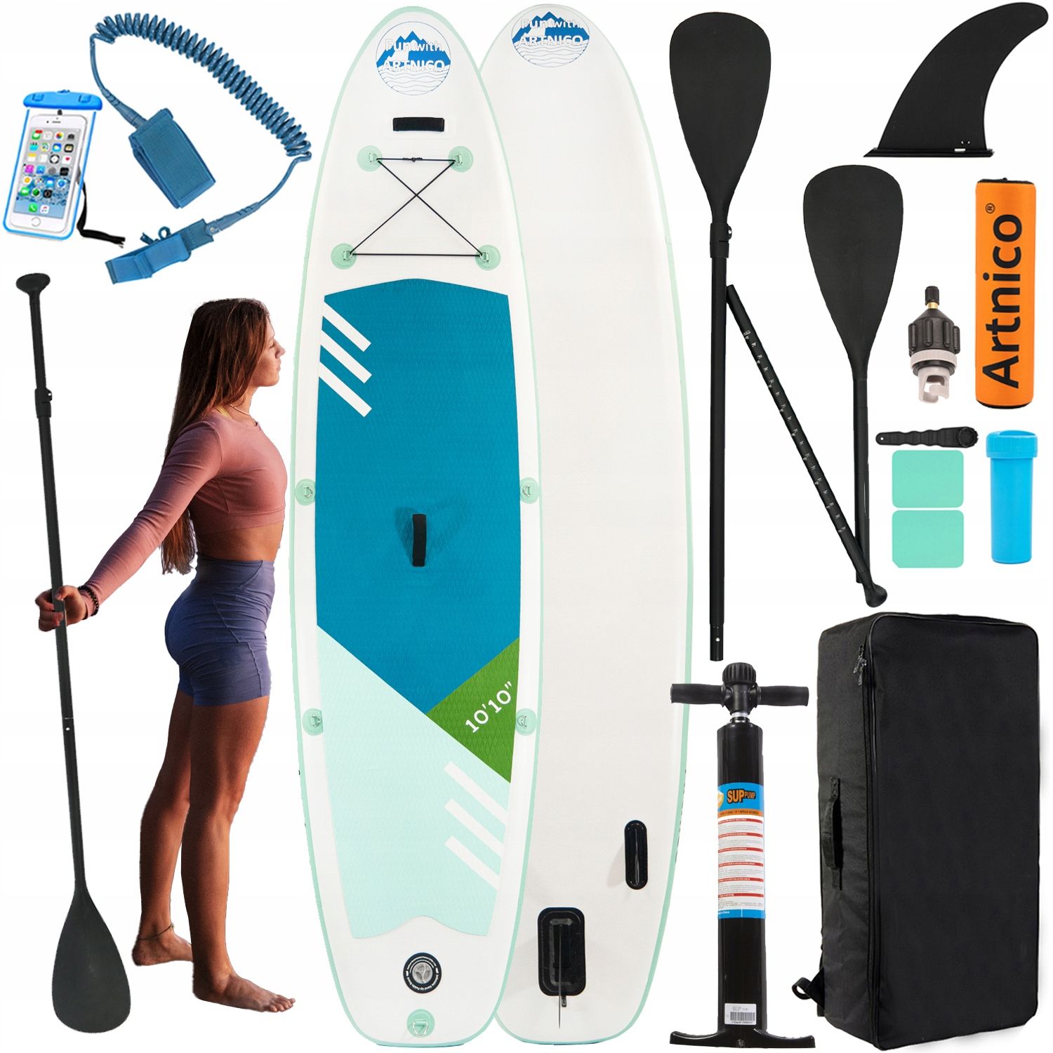  Sup lenta pripučiama plaukimui 320cm komplektas 11 in 1 irklai + pompa + komplektas