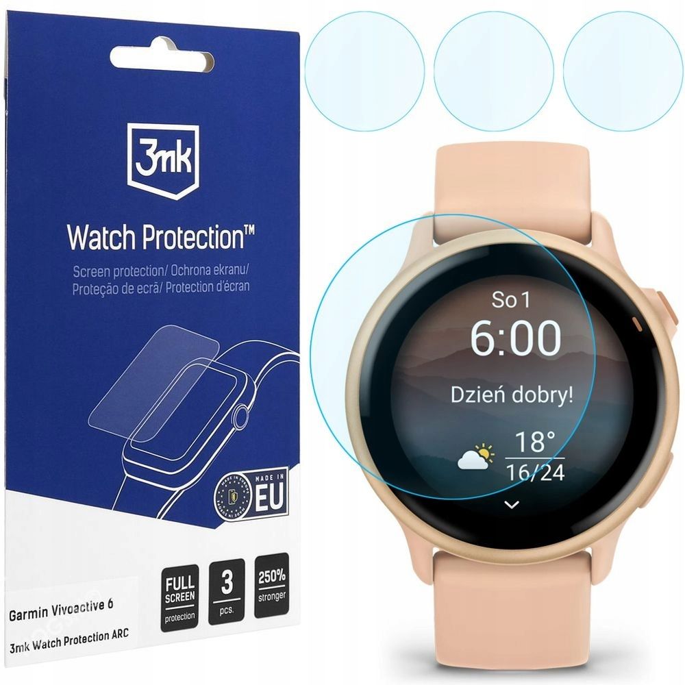  3x hydrogel film protective 3mk watch protection - garmin vivoactive 6