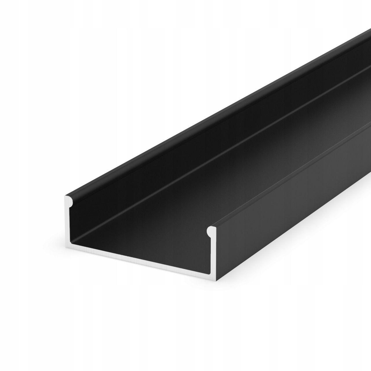  Profilis led aliuminio platus duo led juostoms mono rgb juodas 2 metrai