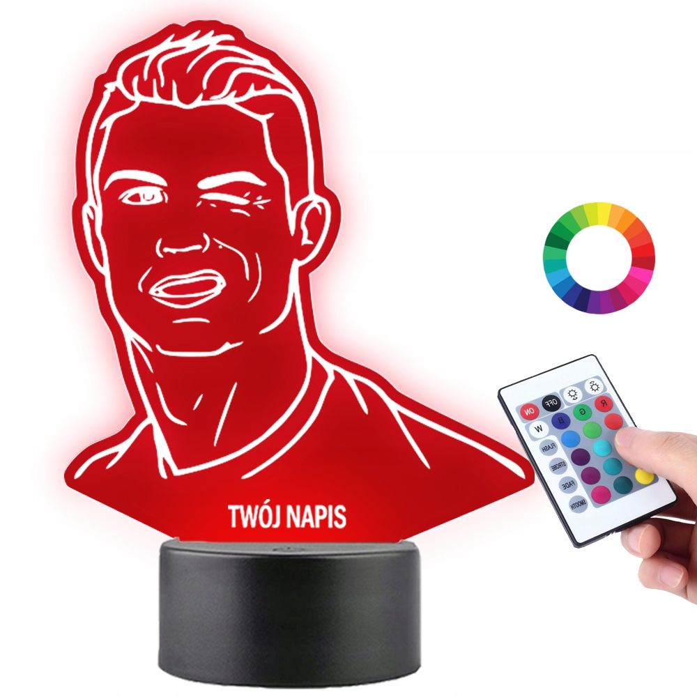  Lemputė ant stiklo lionel messi 3d led rgb + valdymo pultelis 16 spalva