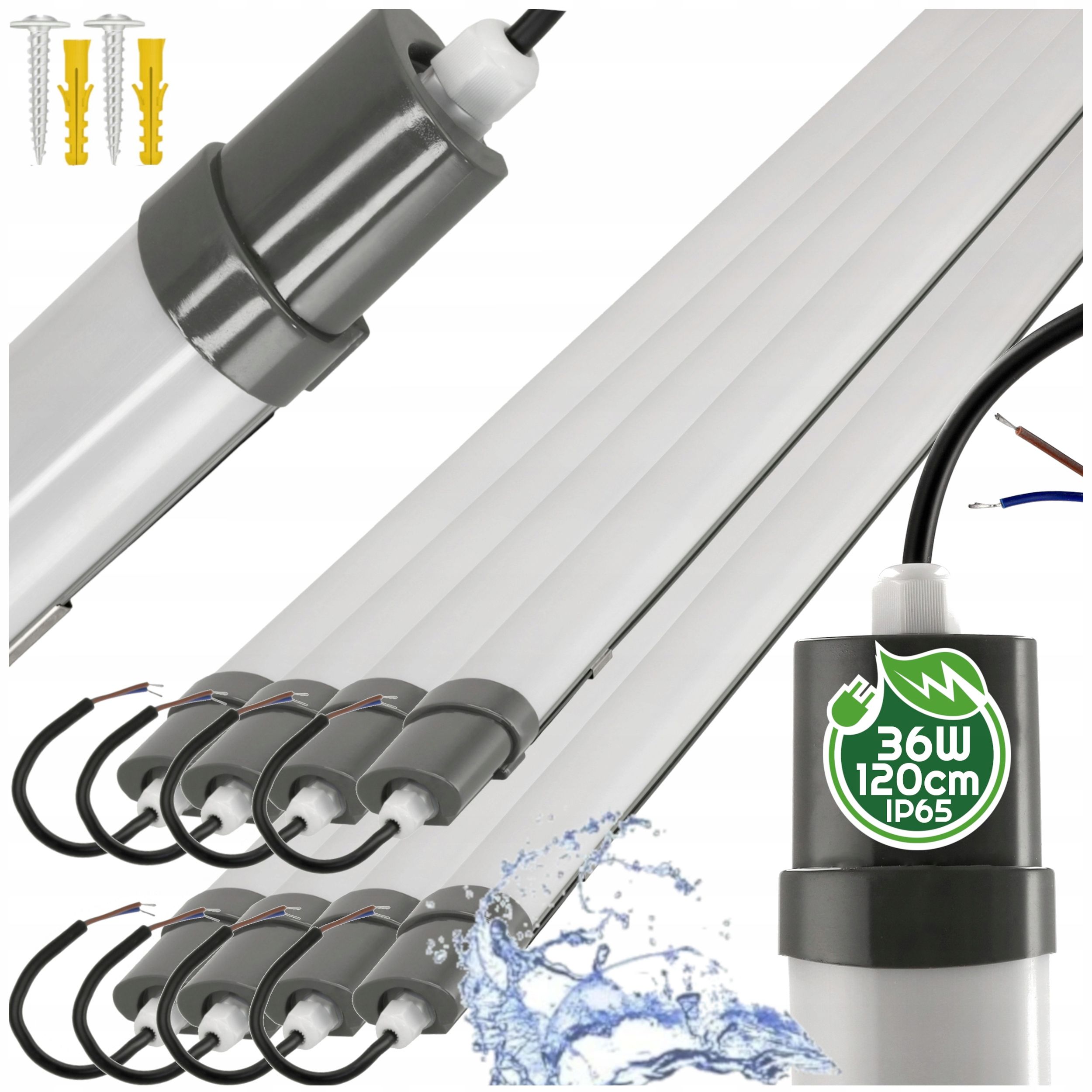  Led lempa 120cm hermetinė plokštė rėmas 36w ip65 garažui dirbtuvės 4500k