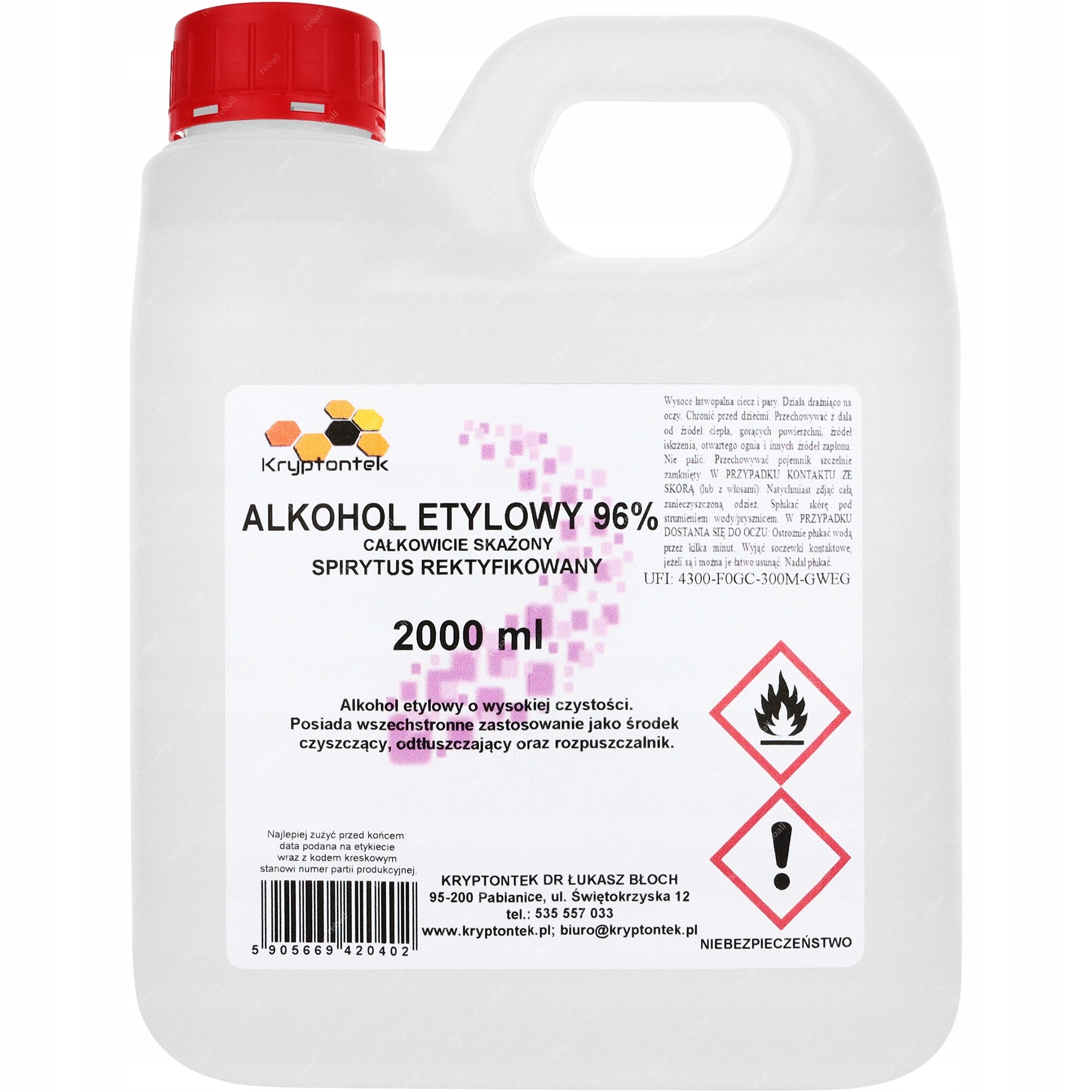  Ethyl alcohol 96% alcohol 2l+1l disinfection