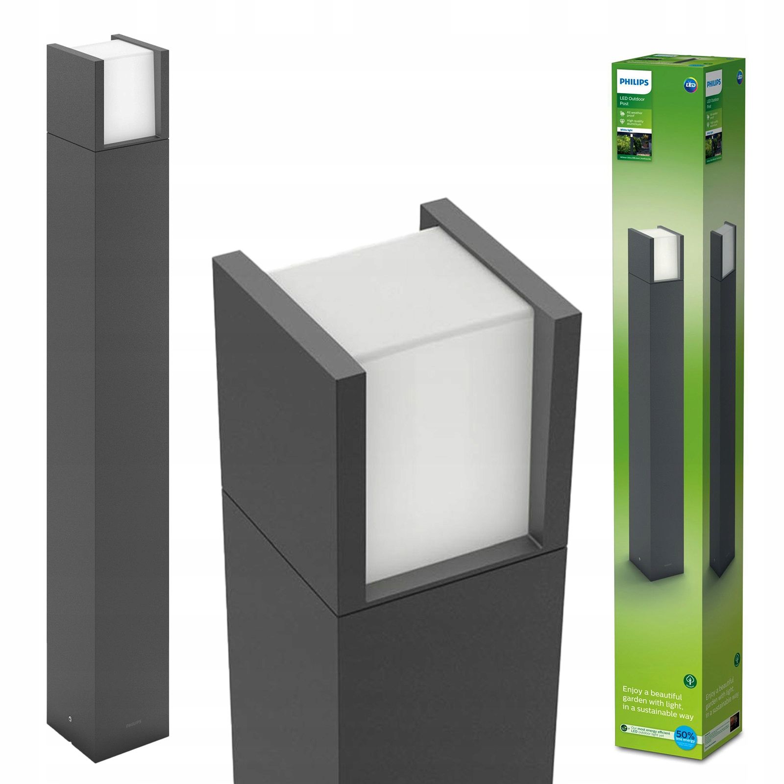  Sodo lempa išorinis stulpelis 96cm led 12w 1200lm 4000k ip44 philips