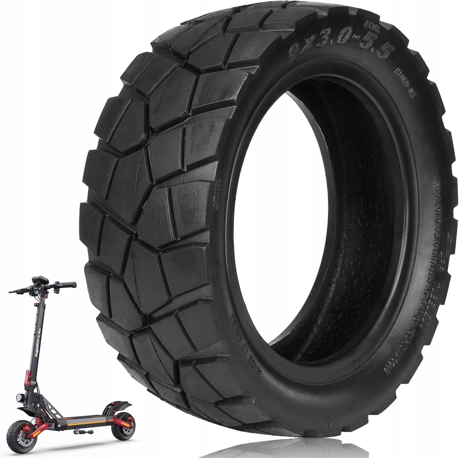  Bekelės padanga 9x3 9x3.0-5.5 paspirtukui kukirin g2 pro 2024 offroad