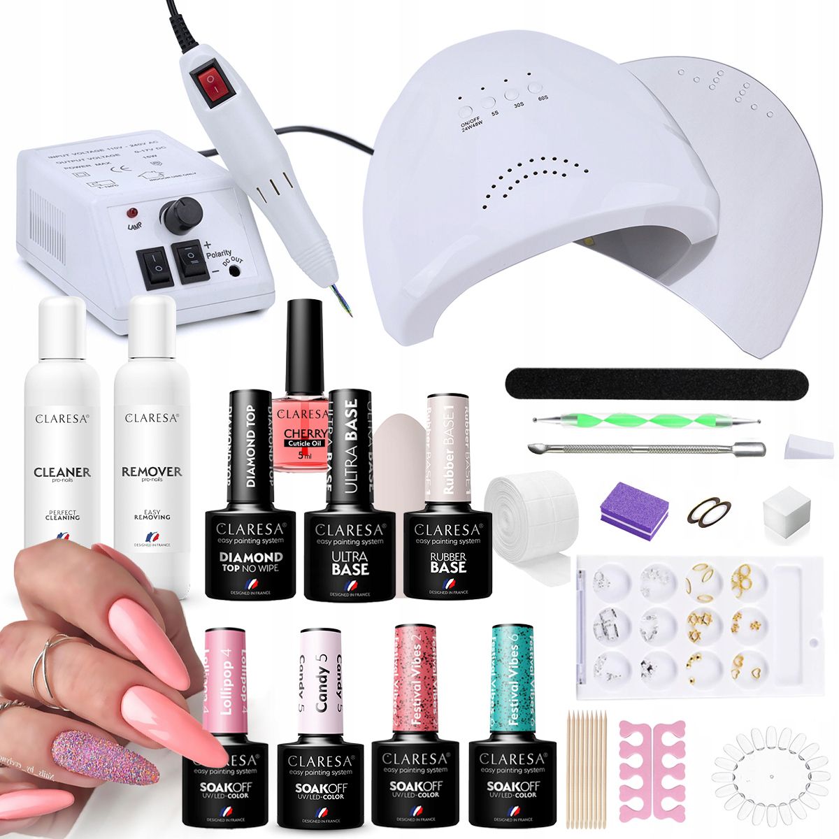  Garnitur hybrid-nagellacke claresa lampe basis top