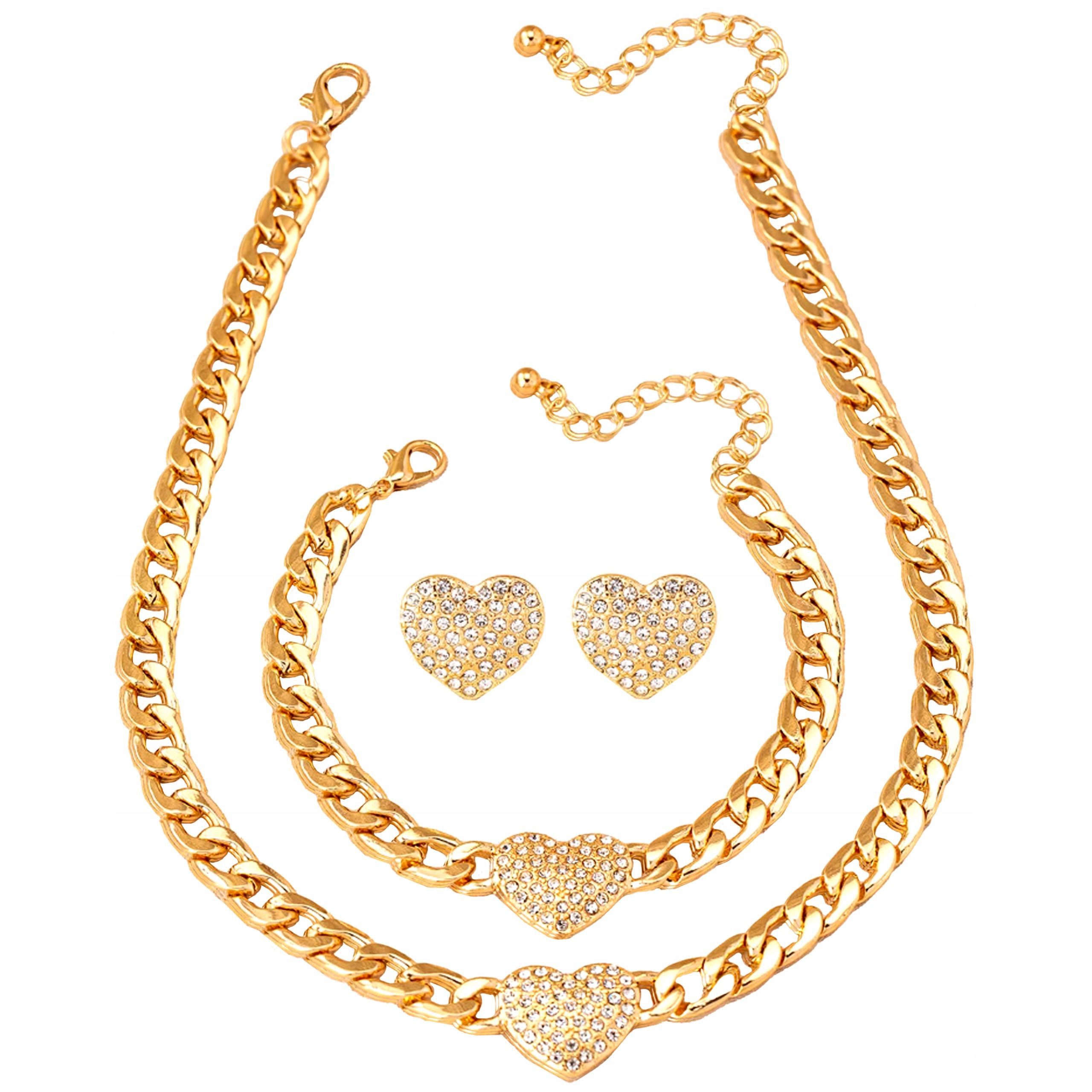  Goldschmuckset für hochzeiten gelb herz vergoldet mit weiß herzen