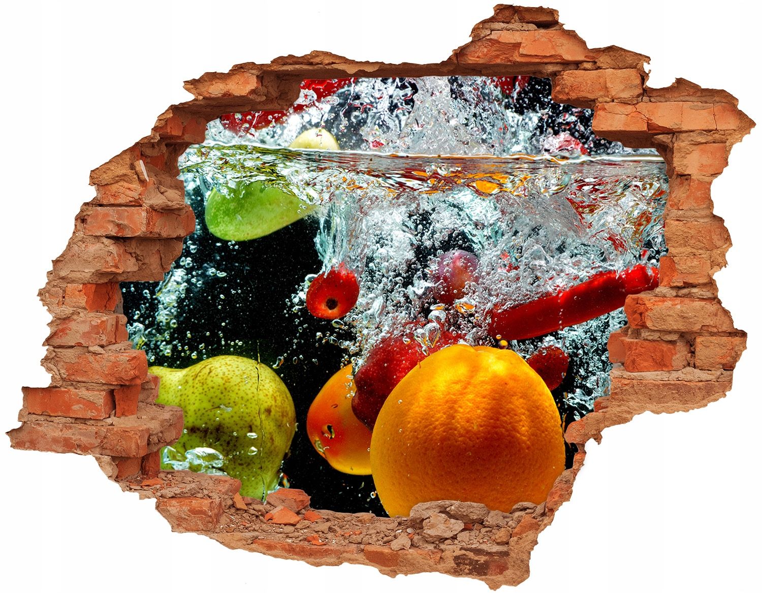 Otvor 3d výzdoba na zdi 120x93 cm lilie voda