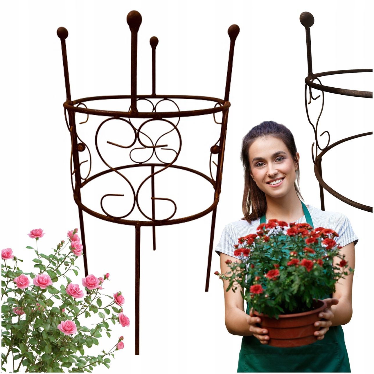  Support for bushes plants flower roses pergola 30/50cm single-seater semicircular