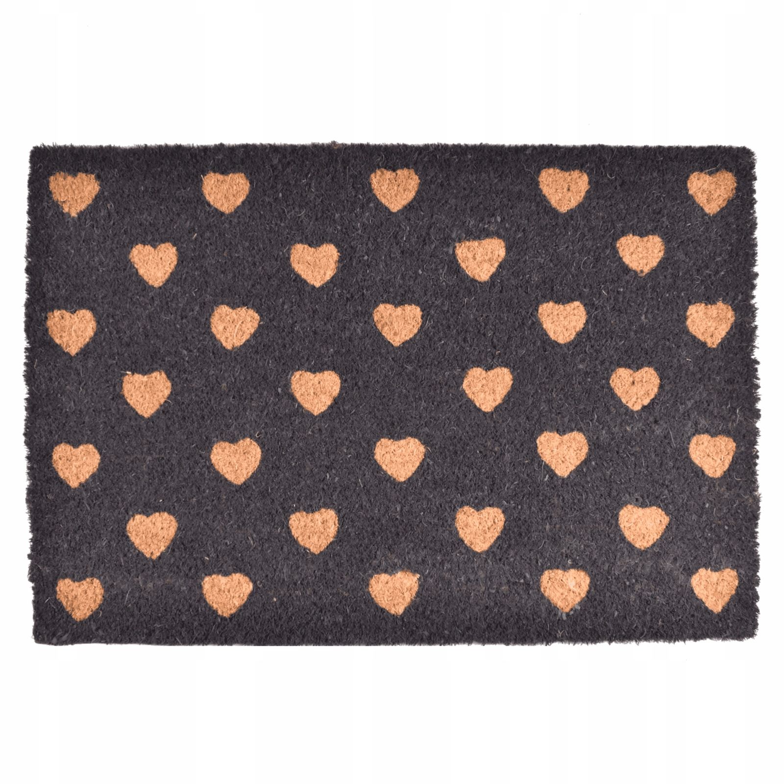  Kājslauķis 60x40 cm kokosrieksts ar apdruku hello kvadrāti brūna krāsa