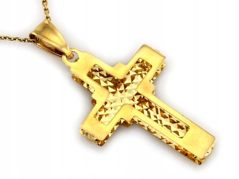  Earring cross 585 with image christ 1.23g religious items for a gift