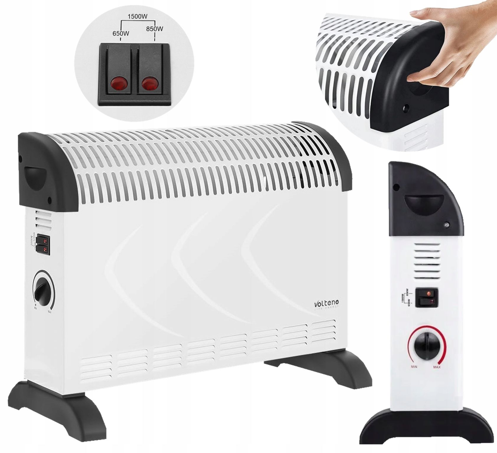  Termoventiliatorius oro šildytuvas elektrinis šildytuvas 2000w 3 lygiai su termostatu