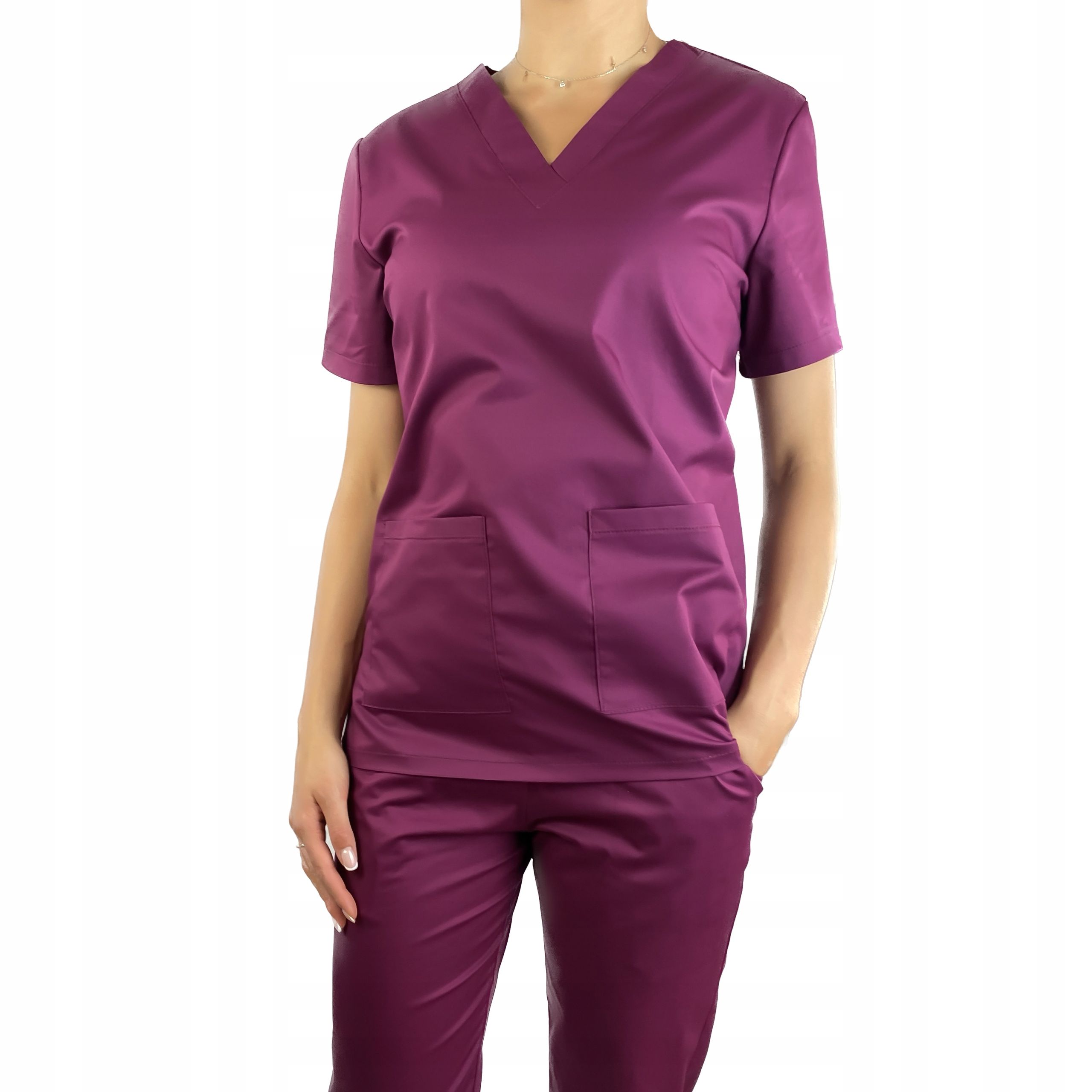  Bluse med scrubs dudumed dunkelblau xl