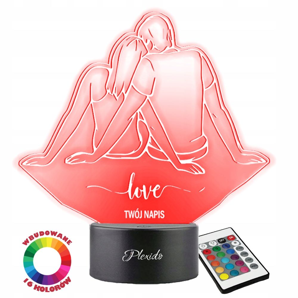 3d nakts gaisma led par dāvanu valentīna diena gravēšana