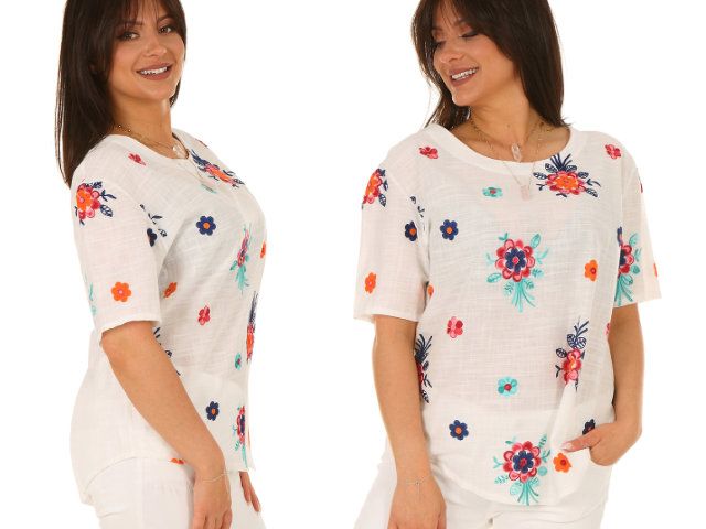  Fashion fresca f787 blouse tunic + necklace, linen
