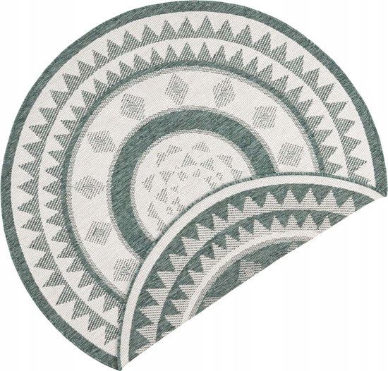  Round carpet for the living room 140cm , soft italian ,green creamy pattern mandala