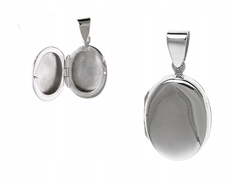 Necklace box opening pendant oval equal opening silver 925 w0251 - 3.2g.