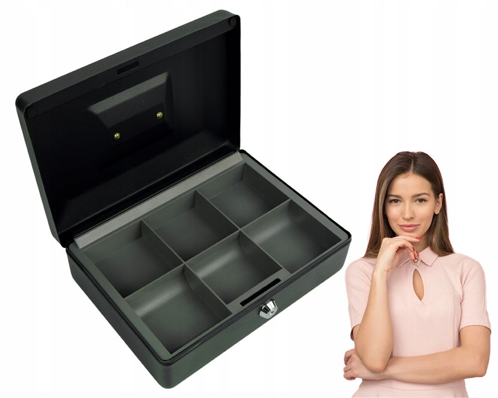  Úložný box za peníze s oddíly, krabice pro klíč, ocel, hd-cb25-8