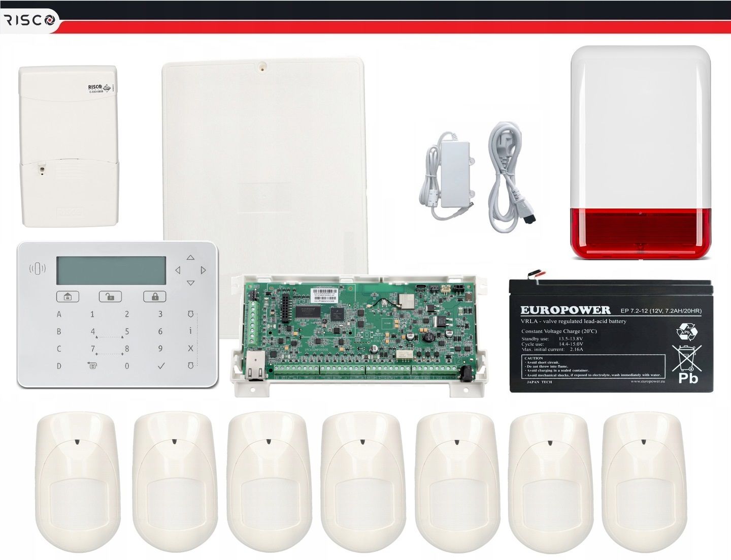  Wireless system alarm lightsys + risco wifi set 7 pir house company