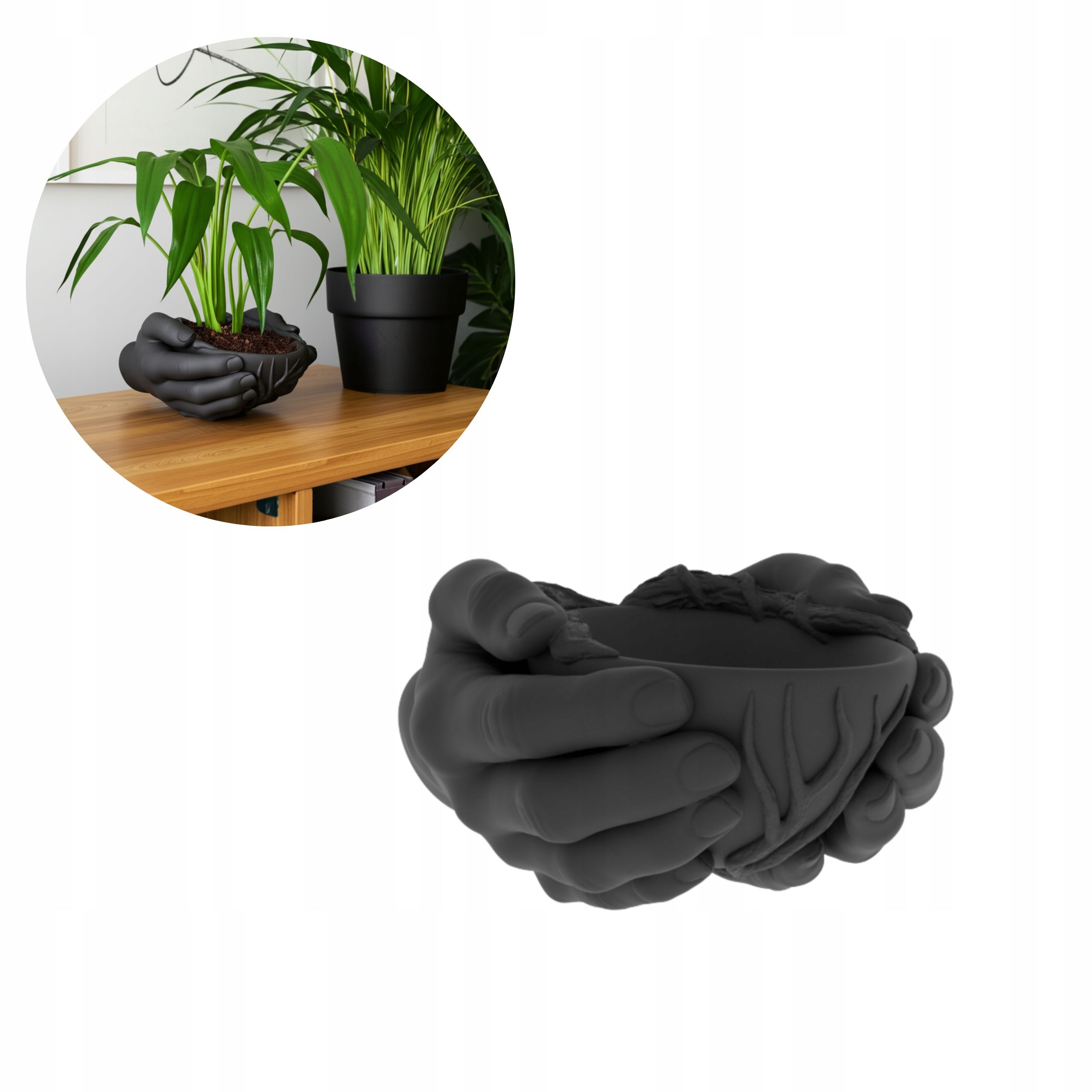  Flowerpot flowerpot soup kitchen for flowers little man creature for the desk white protection