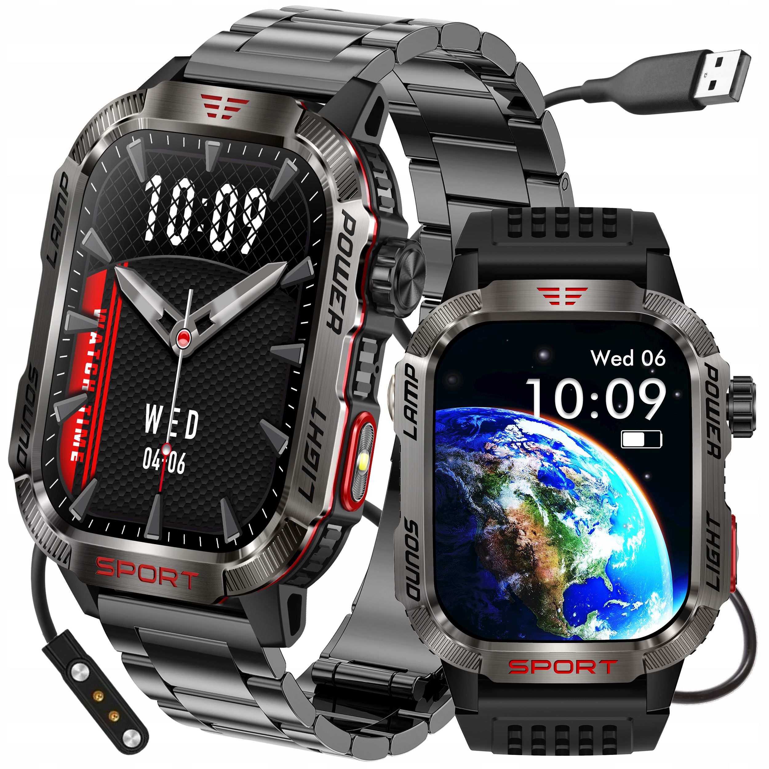  Nutikas gps-kell meeste käekell must menüü pl vestlused pulss amoled sport watch