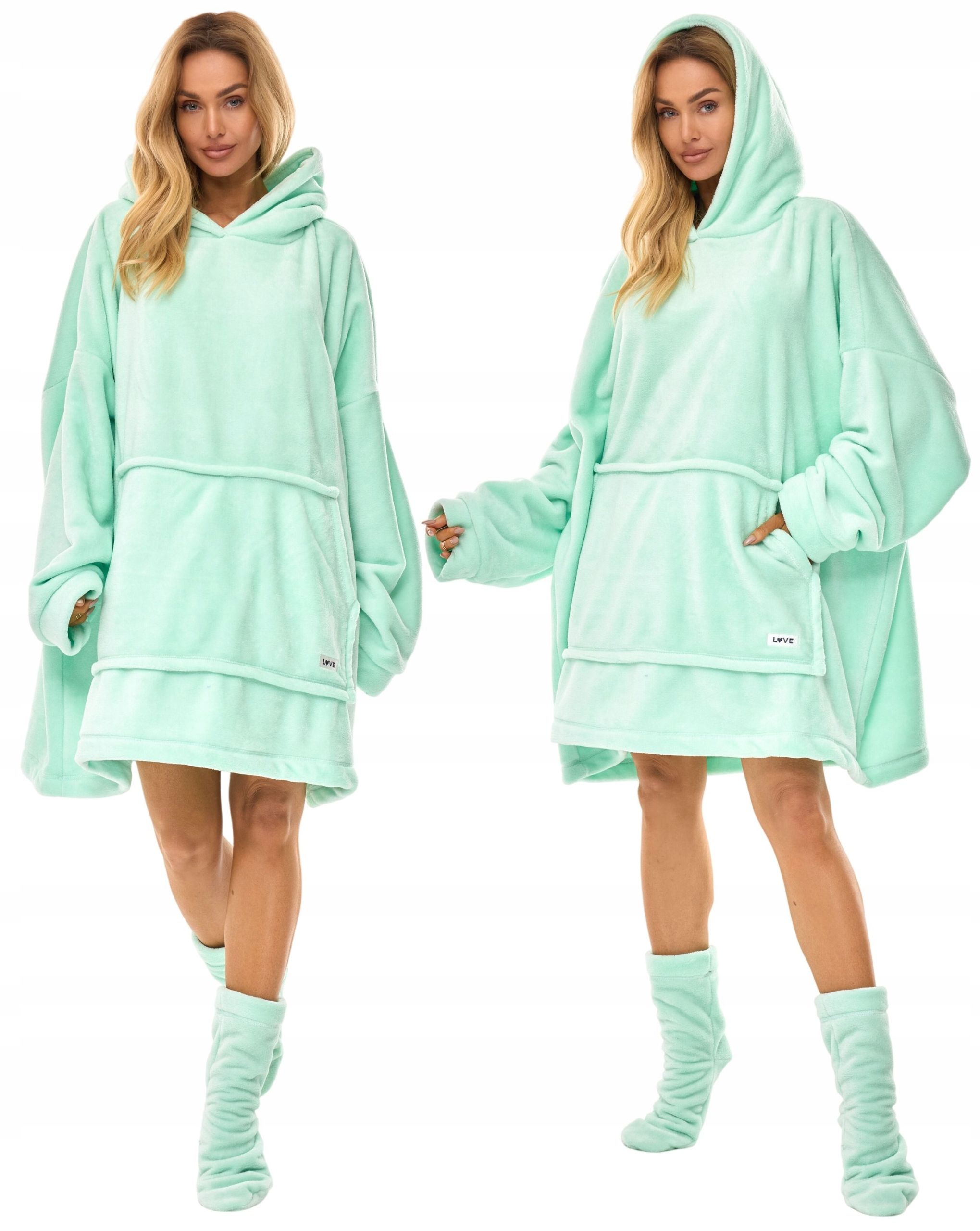  Megztinis pledas - koco-bluza oversize šiltas mila - universalus dydis