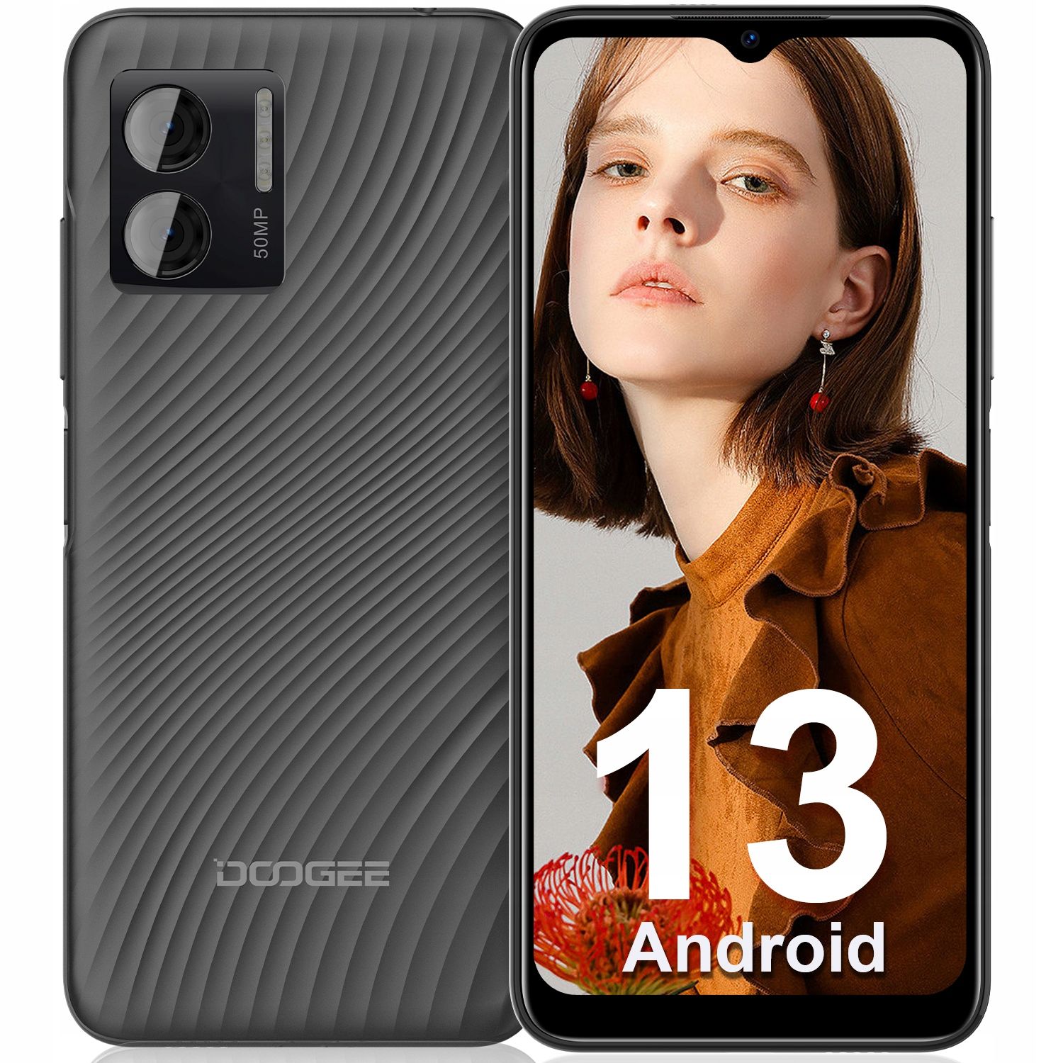  Doogee n50 viedtālrunis 4200mah 8 gb + 128 gb 6.52” 50mp 4g/sim / otg/gps android13