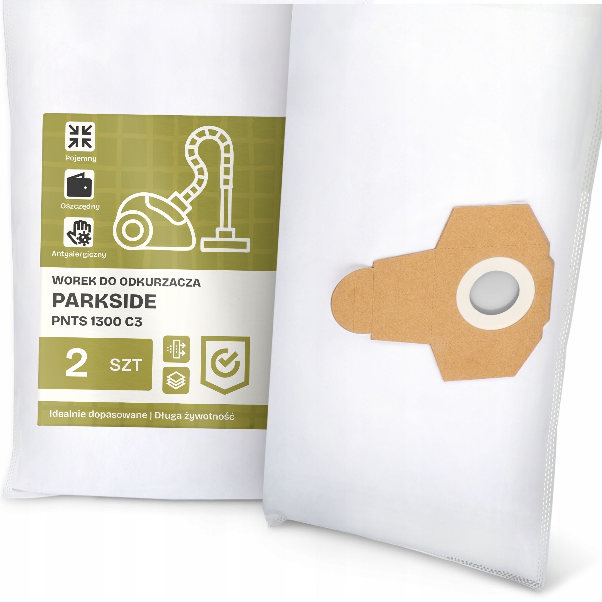  2x bag for a vacuum cleaner parkside pnts 1300 c3 synthetic textiles bags g9