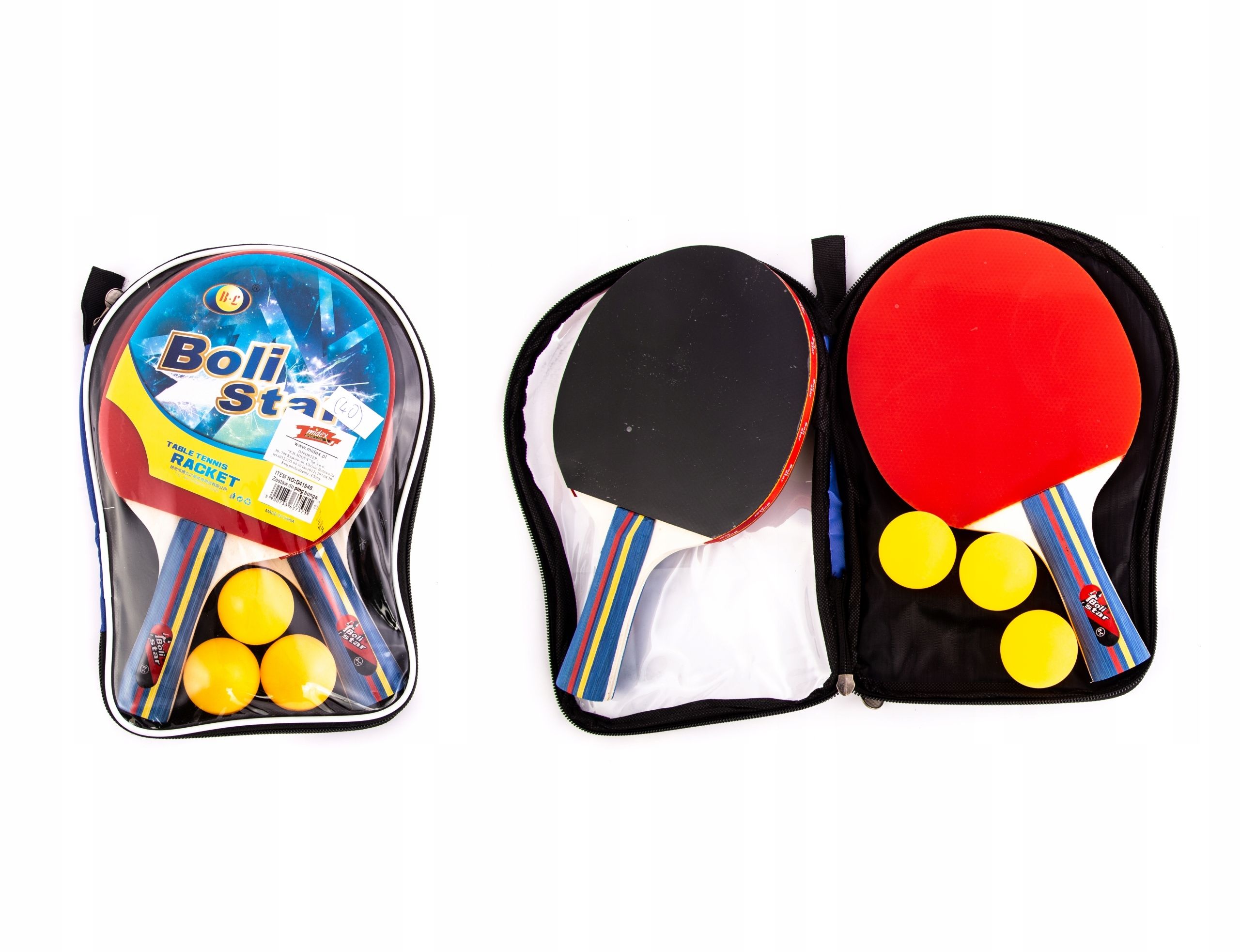 Raketės teniso ping pong kamuoliukai dėklų rinkinys