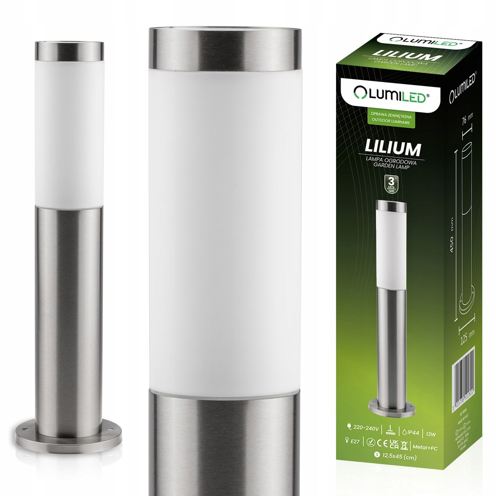  Led-lampe garten äußerlich im bau 80 cm 10w 700lm spalte 4000k schwarz