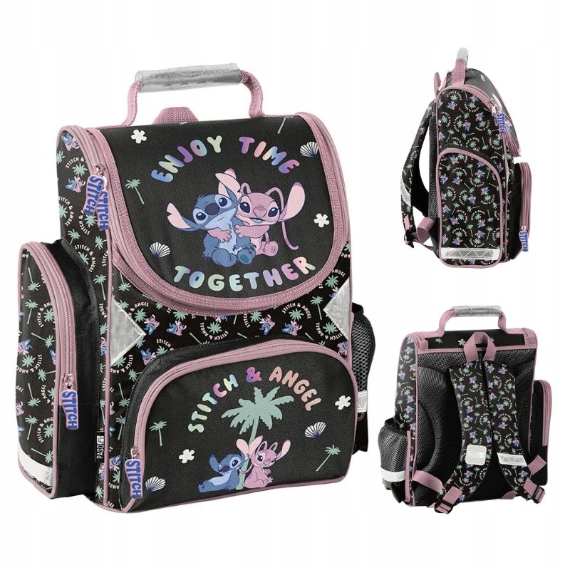  Paso school backpack one-compartment school backpack with pocket lilo&stitch