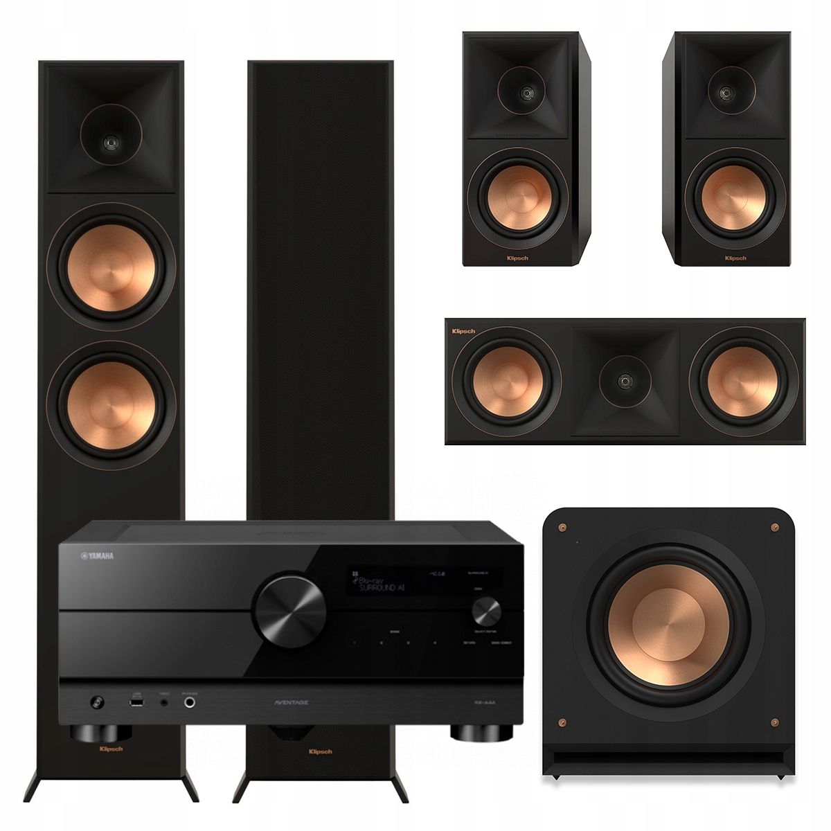  Klipsch rp-8000f ii + cs-18c + rp-504c + 500sa + rp-1200sw množina kiná 7.1