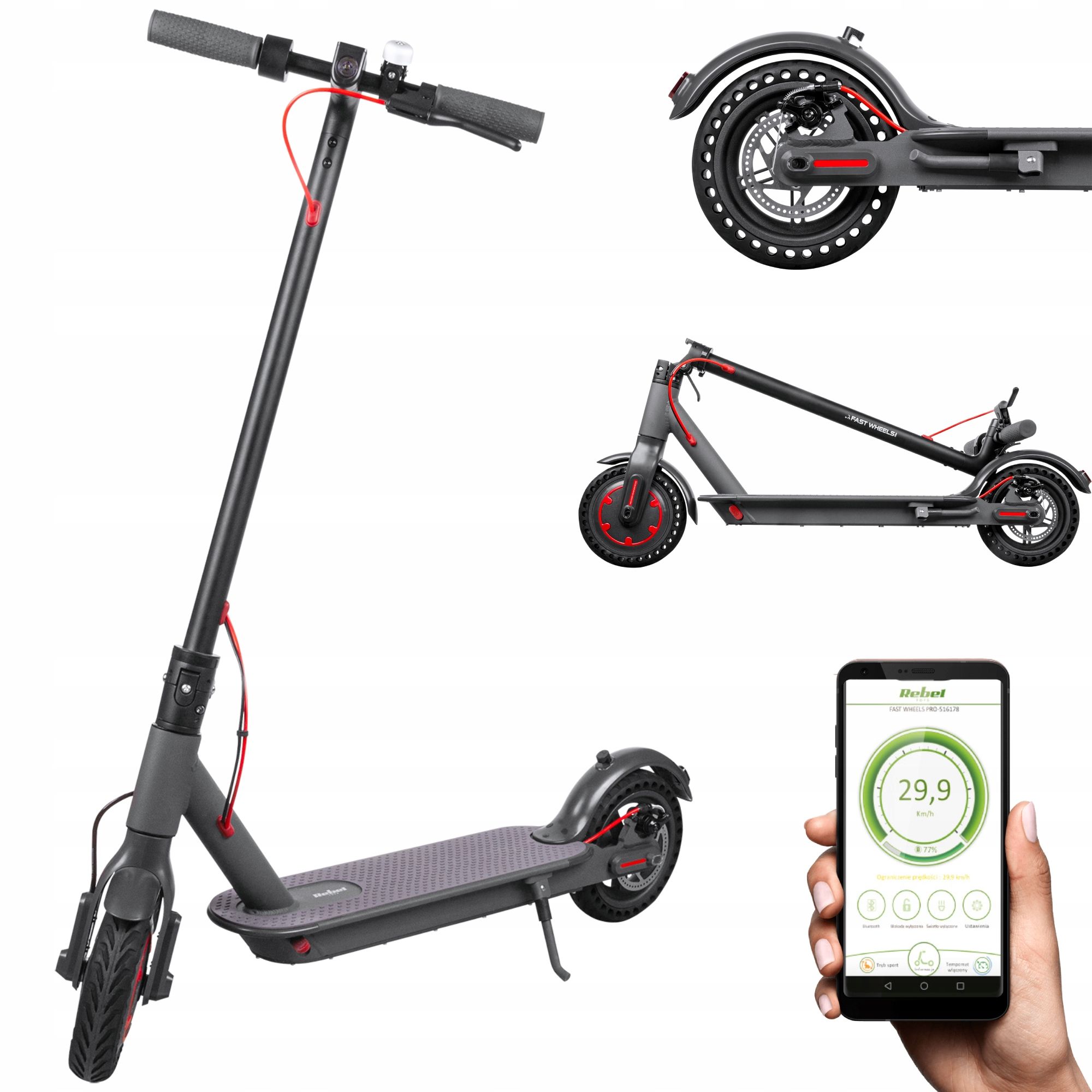  Elektroroller für kinder 12 km/h 50kg rebel faltbar leicht ipx4