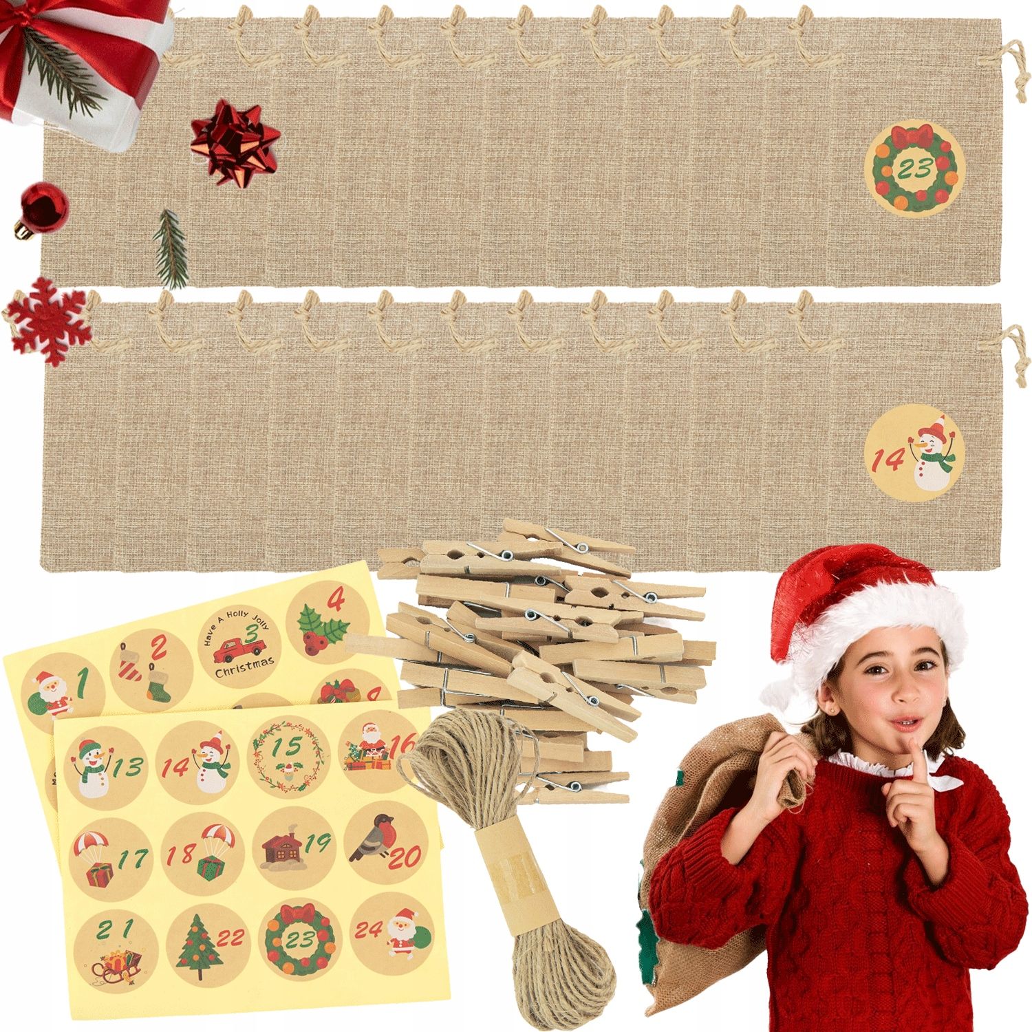  Advent calendar diy eco wallets printout christmas stickers gifts