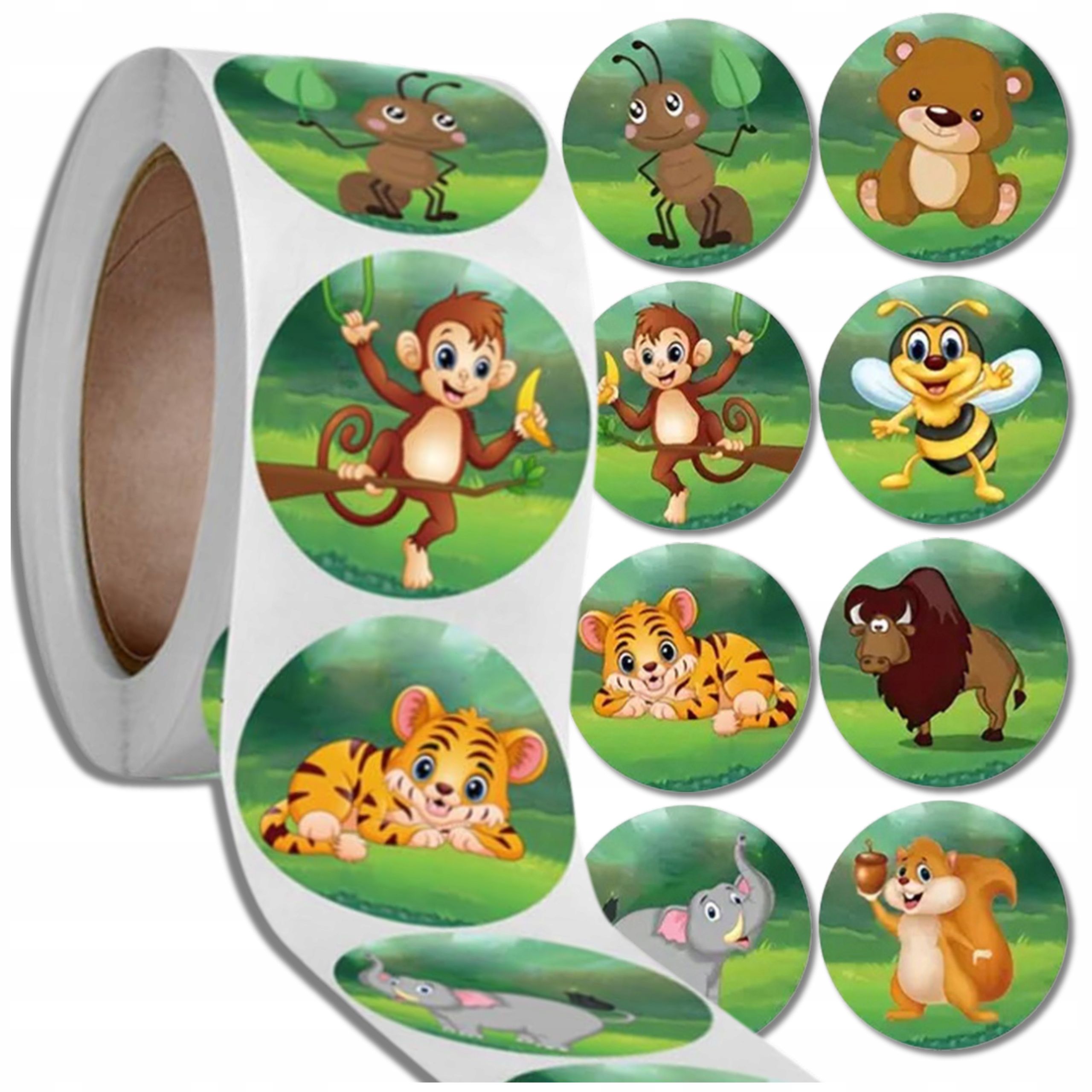  Stickers kapibara colorful kreskowkowe for children diy in a roll 300 pcs.