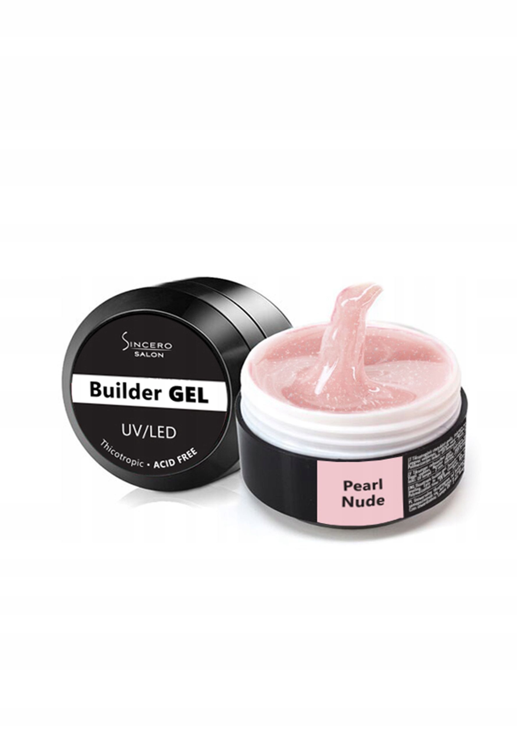  Salon sincero gel pro tvorbu nehtů se třpytkami, pearl nude, 15ml