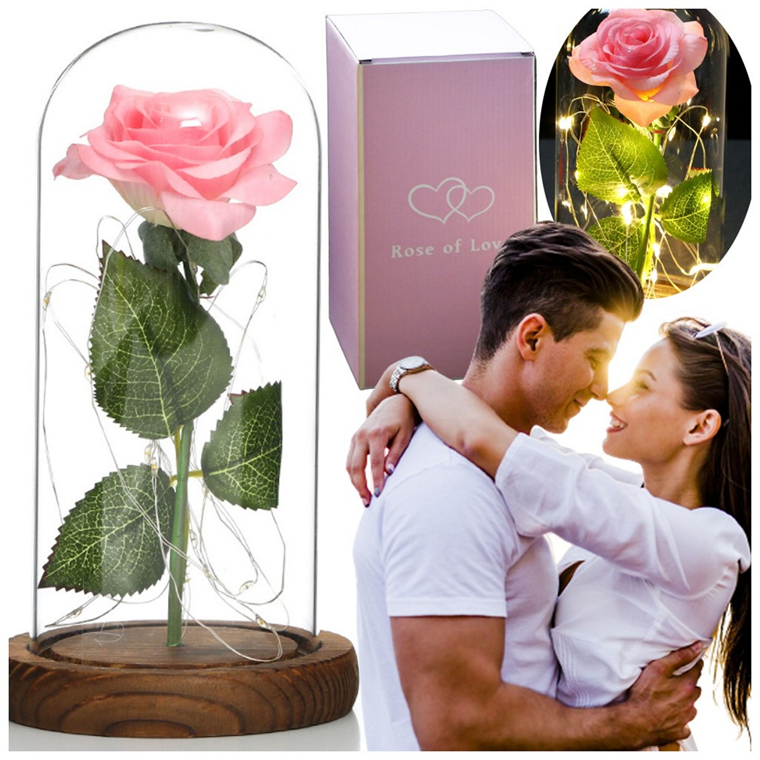  Brīnišķīgi mākslīgs gadsimts gaismas roze glāzē dome dāvana tavā dzimšanas dienā
