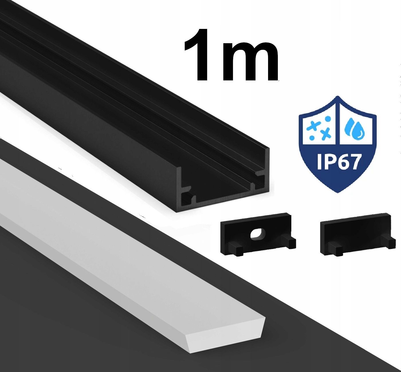  Profils led ūdensizturīgs ip65 ip67 terra sudrabs 2m