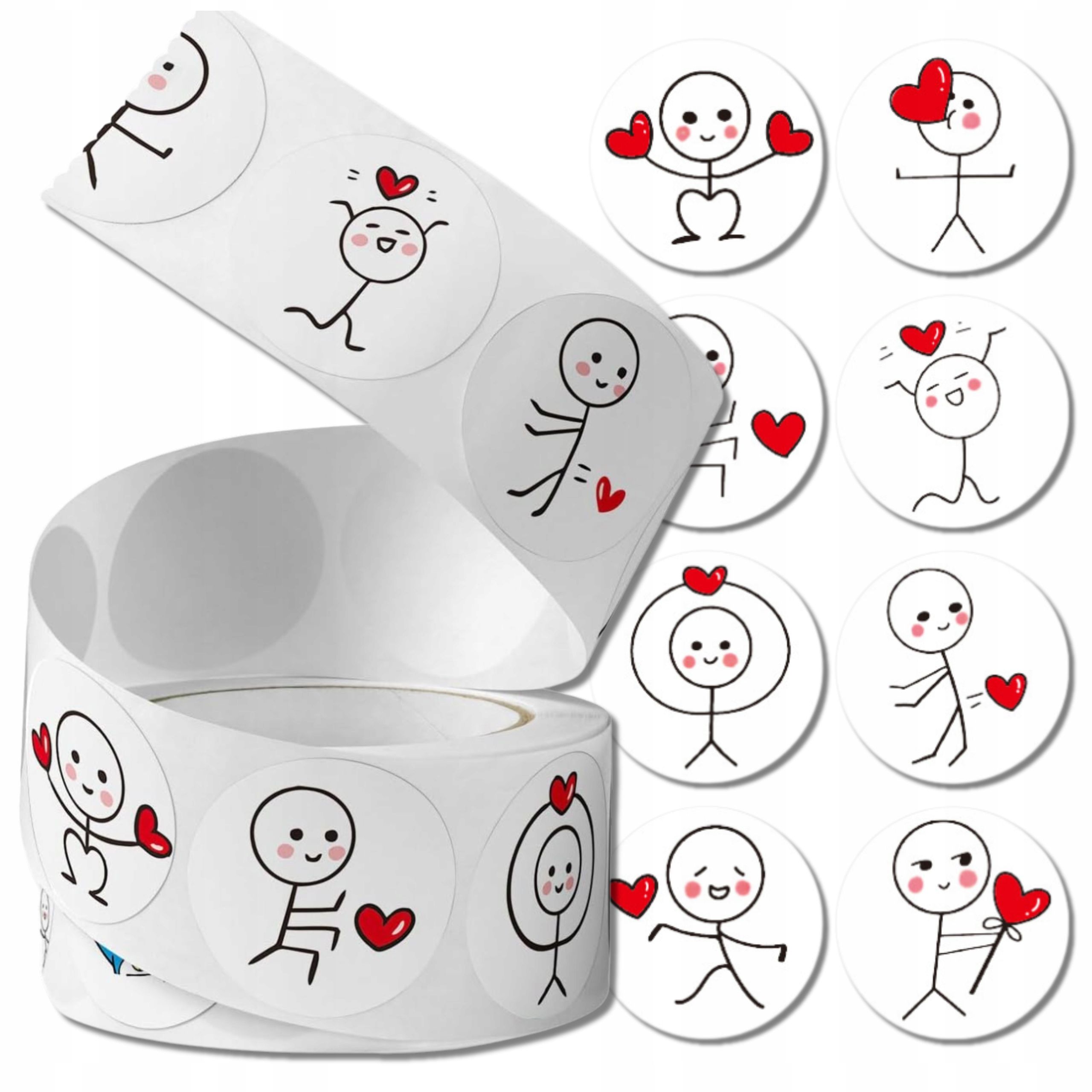  Stickers kapibara colorful kreskowkowe for children diy in a roll 300 pcs.