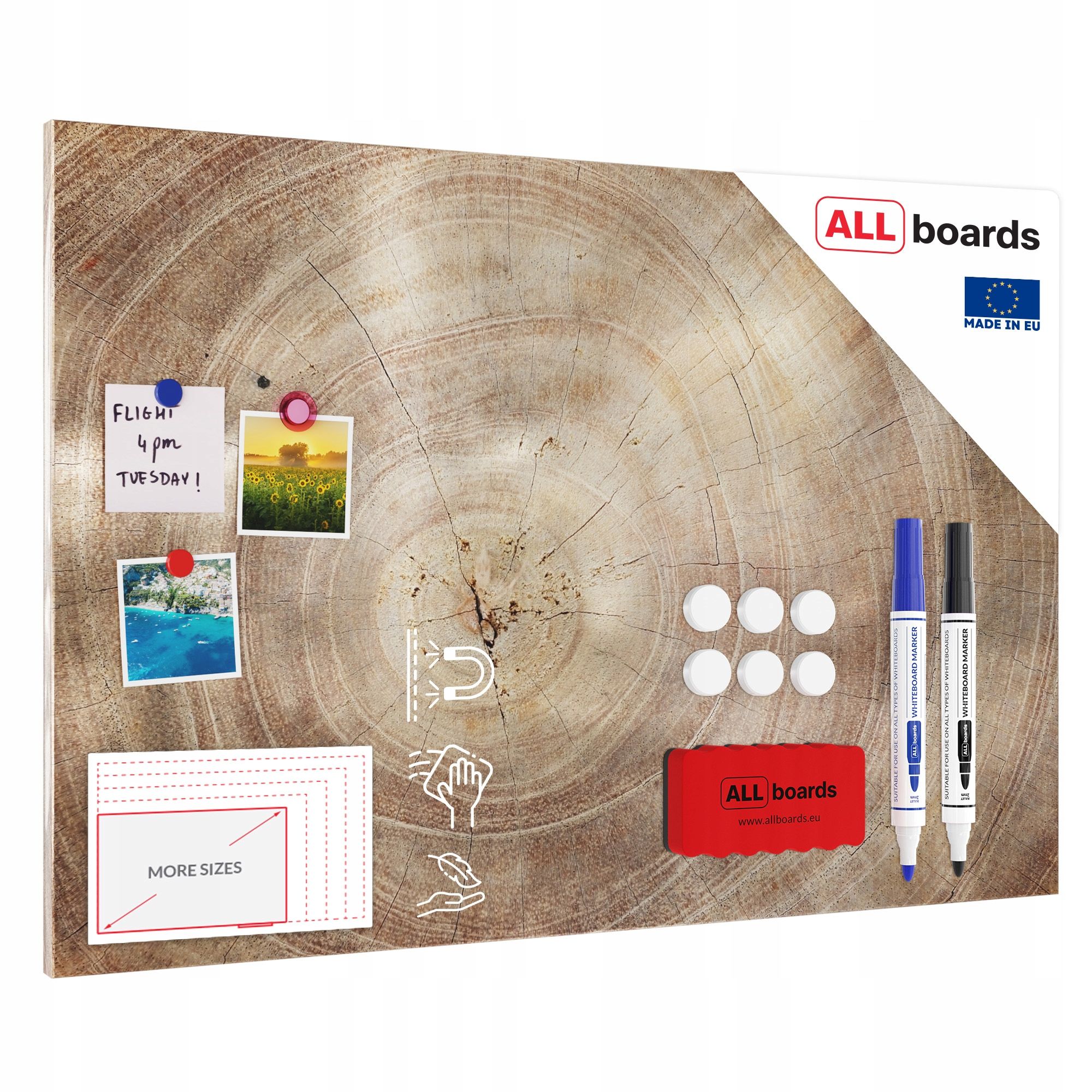  Dēlis magnētisks magnētiem metalboards, masīvkoka 90x60 cm + bezmaksas dāvanas