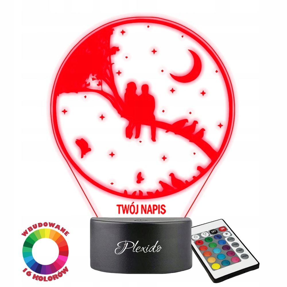  3d nakts gaisma led par dāvanu valentīna diena gravēšana
