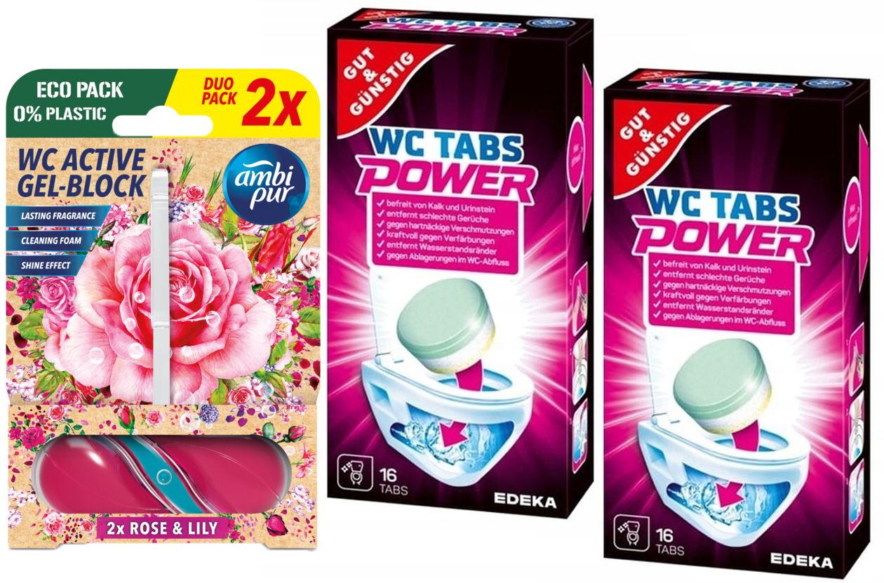  G&g power tabletės tualetų tualetas 2x16vnt + ambi pur wc muiliukas duo mix