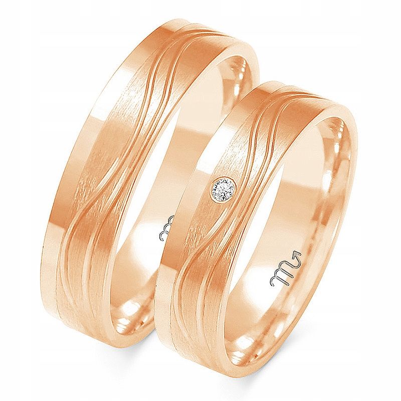  Laulību gredzeni zeltaini 14k 4 mm cirkoni id a-159