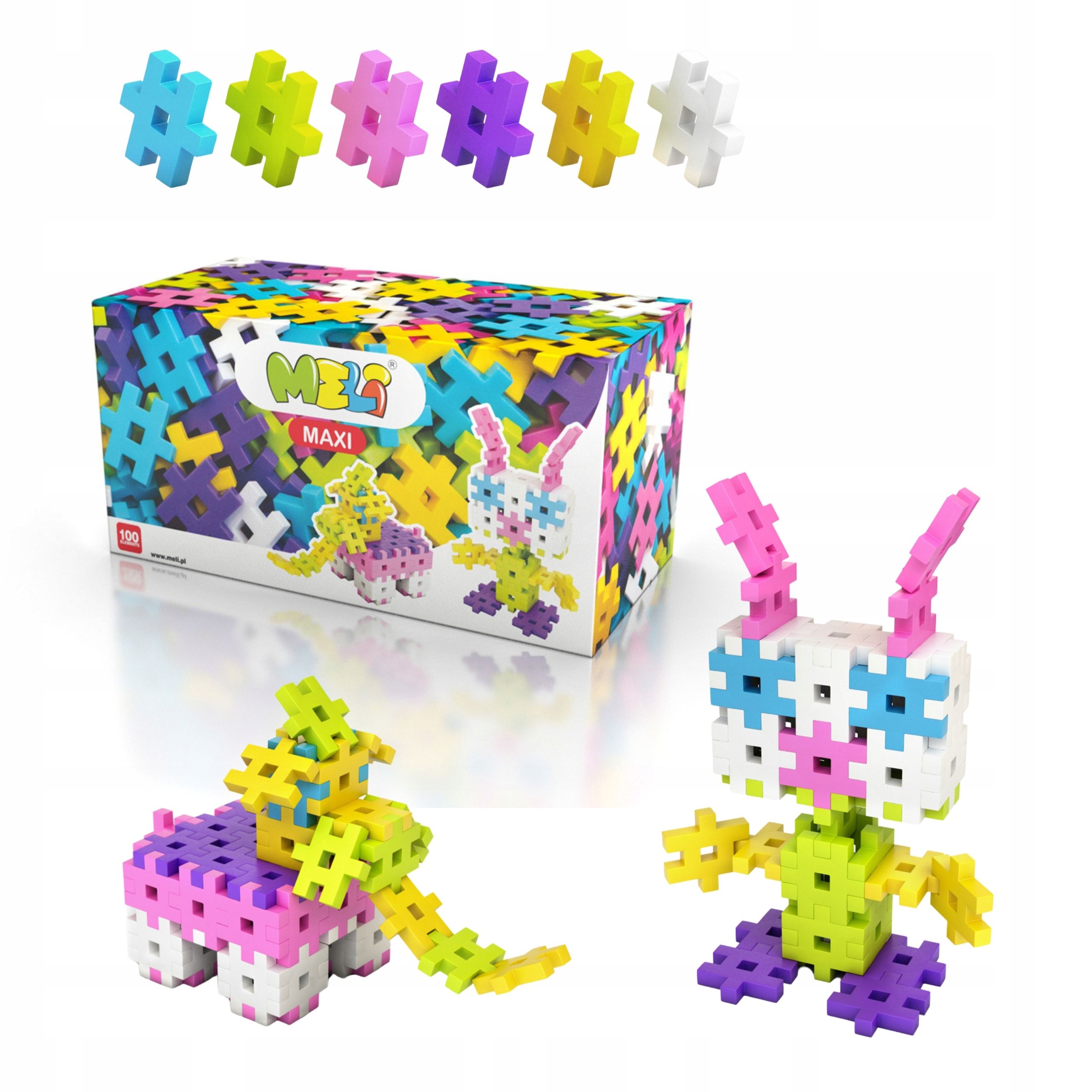 Strukturwaffelblöcke meli maxi pink 100 el rosa 3d-puzzle xxl waffeln