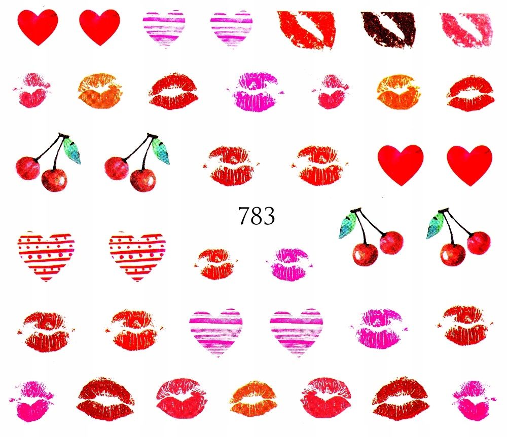 Water nail stickers for nails rainbows, mouth, pride, cigarette - nr 1011