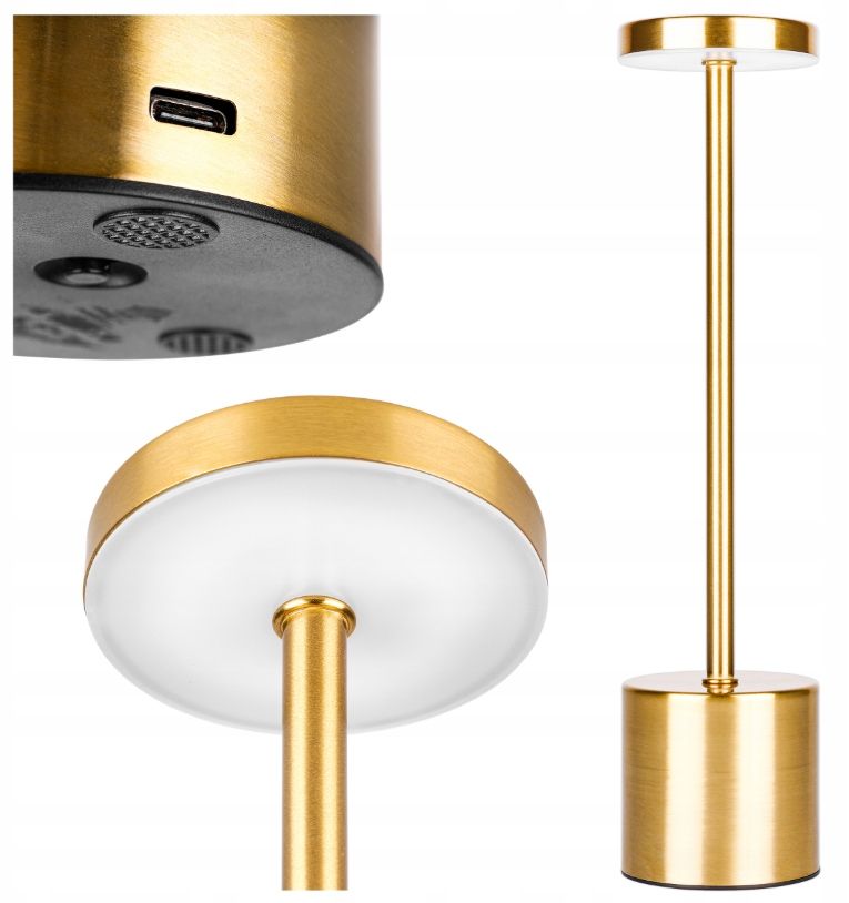  Lampe tisch solio led 4000k batterie golden