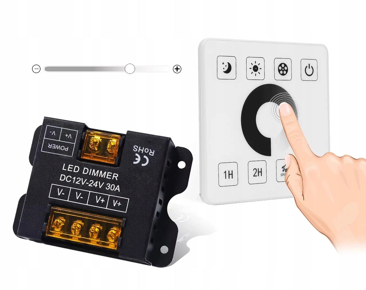  Ovladač led pásku ovladač rdc rf rádio dálkové ovládání led pásek 12v 24v 8a 96w